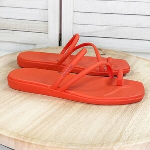 Crocs Miami Toe Loop Sandal Slide Orange Women Size 8 Slip On Flat
